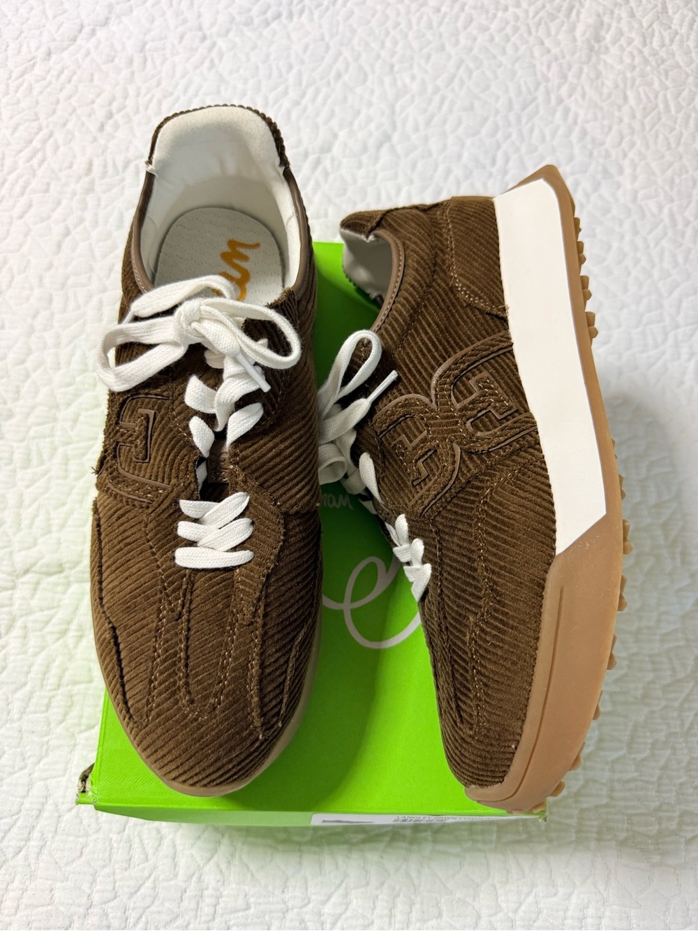 Men’s Sam Edelman Langley Corduroy Brown Sneakers Size 9 NEW